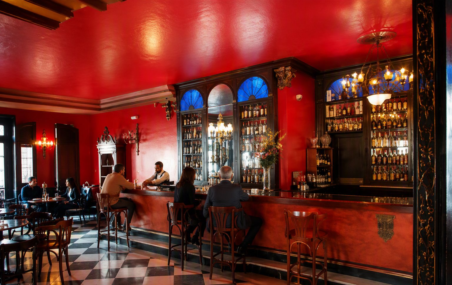 Interior de Sala Casarte Azul, café teatro y sport bar en Vélez-Málaga